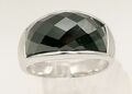 Glamour !  Ring von TC 925 Sterlingsilber schwarzer Stein Facettenschlif  Gr. 56