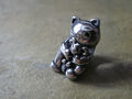 Edelstahl Bead Element Katze und Maus Anhänger Schmuck Charm Farbe Silber 1879