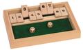 Goki Würfelspiel Shut the box Klopfspiel Klopfbank Hammer Holzkugel Hammerbank