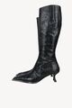 Miista Damen Schuhe Stiefel Gr. 41 Schwarz Leder Damenstiefel Boots