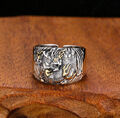 I07 Herren Ring Drache Sterling Silber 925 B Gr. 19 - 21 größenverstellbar