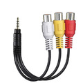 Cinch auf Klinke 3,5mm AV 3RCA Kabel - Audio/Video Adapterkabel für TV, PC, & PS