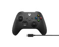 MICROSOFT Wireless Controller + USB C Kabel Schwarz für PC, Xbox One, Series S,