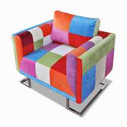  Würfel Sessel Patchwork-Design Stoff TV Relaxsessel Clubsessel Sofa vidaXL