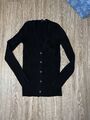 Esprit Damen Strickjacke Cardigan  Gr.M / Schwarz, Stickerei Blüten