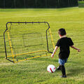 HOMCOM Fußball Rebounder Kickback Tor Rückprallwand Trainingsnetz Stahl Gelb