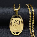 Halskette mit Allah Anhänger Muslim Islam Glaube arabische Schrift gold silber