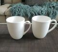 TCM Tchibo 2 x Kaffeebecher Henkelbecher Bone China weiß 0,4 l