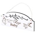 Schild Storch mit Baby Deko 20x10cm - All you need is Love and a Baby - Holz