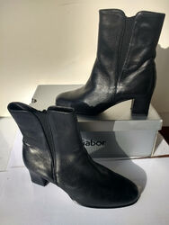 GABOR NEU Elegante Stiefeletten GR. 36 3 1/2  3,5 Echtleder Schwarz Leder Damen