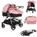 B-Ware Chipolino Geschwisterkinderwagen Duo Smart klappbar umbaubar rosa