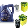 MANN-FILTER Inspektionspaket 5L MANNOL Classic 10W-40 für Mercedes-Benz 190 E