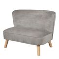 roba Kindersofa 'Lil Sofa' - bequeme Kindercouch, mit Holzfüßen, Samtstoff grau