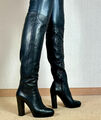 LUXUS PRADA HIRSCHLEDER High Heels Overknee Stiefel  12,8cm Langer Schaft Gr 41