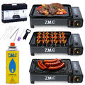 ZMC 2in1 Gaskocher Camping-Kocher + Gasgrill inkl. Gaskartuschen, Grillplatte