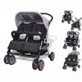 Kinderwagen Kinderkarre Baby Zwillingswagen Buggy Stahl Grau Und Schwarz