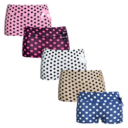 5 x Damen Boxershorts Slips Panty Hot Pants Hipster Baumwolle Punkte 8025 M-2XL