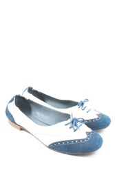 SIOUX Klassische Ballerinas Damen Gr. DE 39 weiß-blau Casual-Look