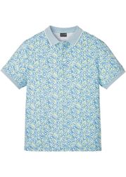 Herren Piqué-Poloshirt aus Bio Baumwolle Kurzarm Gr. 48/50 (M) Weiß Bedruckt Neu