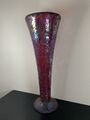 40 cm rot bunt Glas Mosaik Trompete Vase Home Tischdeko hoch sehr guter Zustand