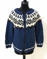 Damen Island Norweger Strickjacke Grösse XS Wolle Handarbeit G744