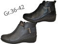 Damen Stiefeletten Leder-Optik Neu Boots gefüttert Reißverschluss Gr.36-42 25930