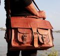 Herren Aktentasche Laptop Echt Business Tasche Leder Messenger Schulter