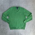 GANT Herren Pullover Langarm Gr. M Sweater Jumper Strickpullover Logo 24917 Grün