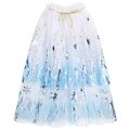 	Kinder Umhang Prinzessin Blau Cape Tüll Umhang Mit Schneeflocke Dekorieren C...