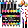 24PCS Acrylstifte Marker Bunte Farben Dual Spitze großartige für DIY-Kunst