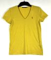 Tommy Hilfiger T-Shirt Damen Kurzarm Oberteil Shirt Gelb Gr. M