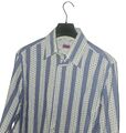 Herren VICRI PORTO Premium Blau Streifenmuster Button Down SHIRT 43/17 *PASST* L