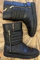 Original UGG, Gr. 40 UK 6 🤩 glattes Leder, gefüttert, Schwarz  Boot Gr. 39