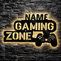 Led Gaming Zone Schild - Gamer Geschenkidee personalisiert Mit Name - Wand Deko