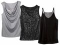 Fashion Top Shirt Oberteil Damenmode Glitzer Samt Abendmode Party Glamour