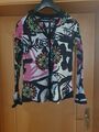 Desigual damen s 36 hemd bluse schwarz pink weiß bunt