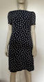 Peter Hahn 100% Seide Kleid Gr.38 Petite (19) navy dunkelblau Polka Dot blau