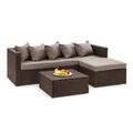 *B-WARE* Gartengarnitur Polyrattan Terrassen Eckcouch Lounge Set Tisch