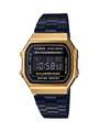 Unisex Uhr CASIO A168WEGB-1B VINTAGE Stahl Golden Schwarz Klassiker