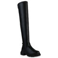 Damen Leicht Gefütterte Overknees Stiefel Profil-Sohle Schuhe 902165 New Look