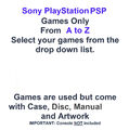 Sony PlayStation PSP-Spiele - Spiele aus der Dropdown-Liste 0 bis 9, A bis Z auswählen