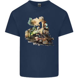 T-Shirt Lokomotive Aquarell Trainspotter Züge Herren Baumwolle T-Shirt Top