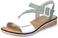 Rieker Damen Keilsandalette Weiß Mint Sandale Schuhe V3660-52