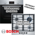 HERDSET Bosch Backofen 2-fach Teleskopauszug mit Gaskochfeld autark 60 cm NEU