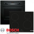 Induktion Herd Set Bosch Einbau 3D Backofen Umluft Schwarz + Induktion Kochfeld