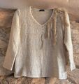 Oui  edler Pullover  Wolle/Mohair Anteil BEIGE  Langarm Grösse XL