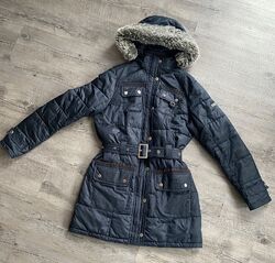 Barbour Damen Winter Mantel, abnehmbare Kaputze Mit Kunstfell, Gr. 36