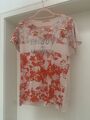 BOSS Orange Damen T-Shirt rosa-orange mit Print in silber Gr. 38-40