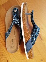 TOP! zehentrenner flip flops 40 mir Glitzersteinen von Craceland wie neu!