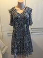 NEU !! NAF NAF zauberhaftes Kleid Sommerkleid Schwarz grau Gr. 34 doppellagig